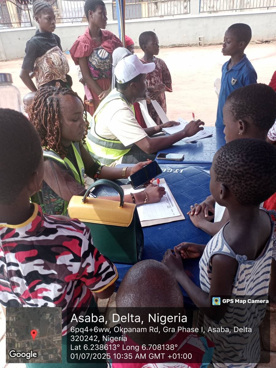 First day back: Children registering back into education.